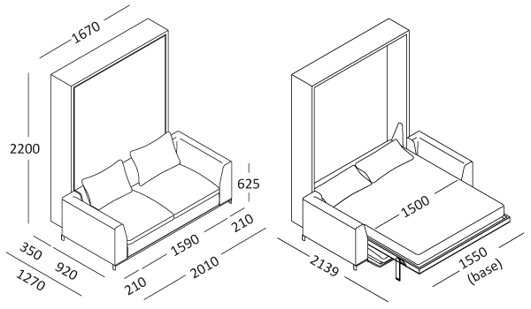 Opklapbed Tonale BedHabits Afm5